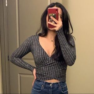 Abercrombie Long Sleeve Ribbed Crop Top